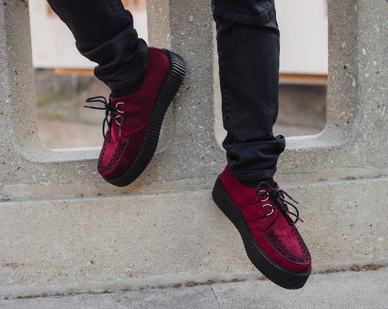 V3291 Burgundy Faux Suede Viva Mondo Creeper
