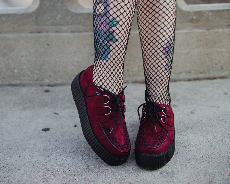 V3291 Burgundy Faux Suede Viva Mondo Creeper