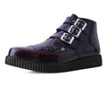 A3170 Burgundy Rub-Off 3-Buckle Pointed Creeper Boot