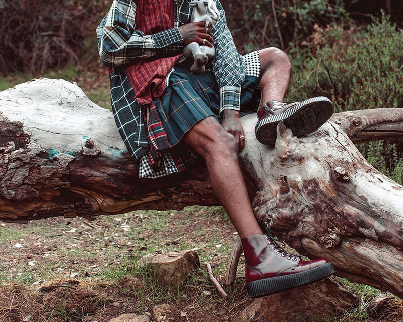 V9858 Burgundy Rub Off TUKskin™ 7-Eye Boot