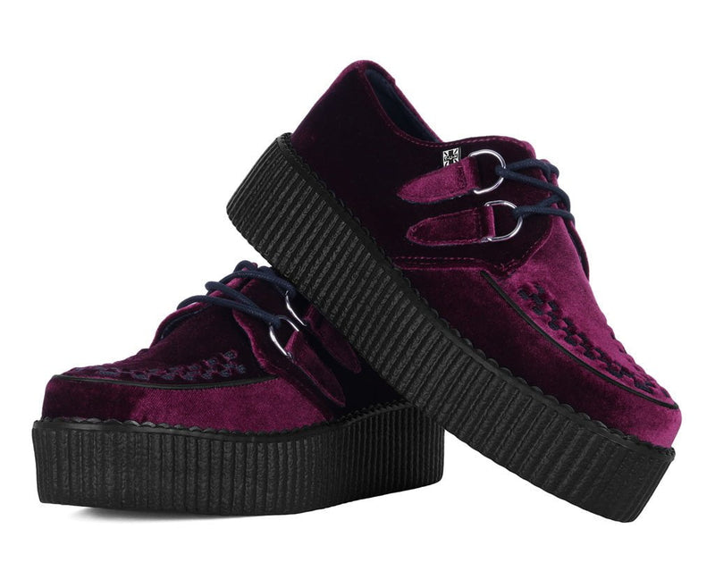 V8463 Burgundy Velvet Viva Mondo Creepers