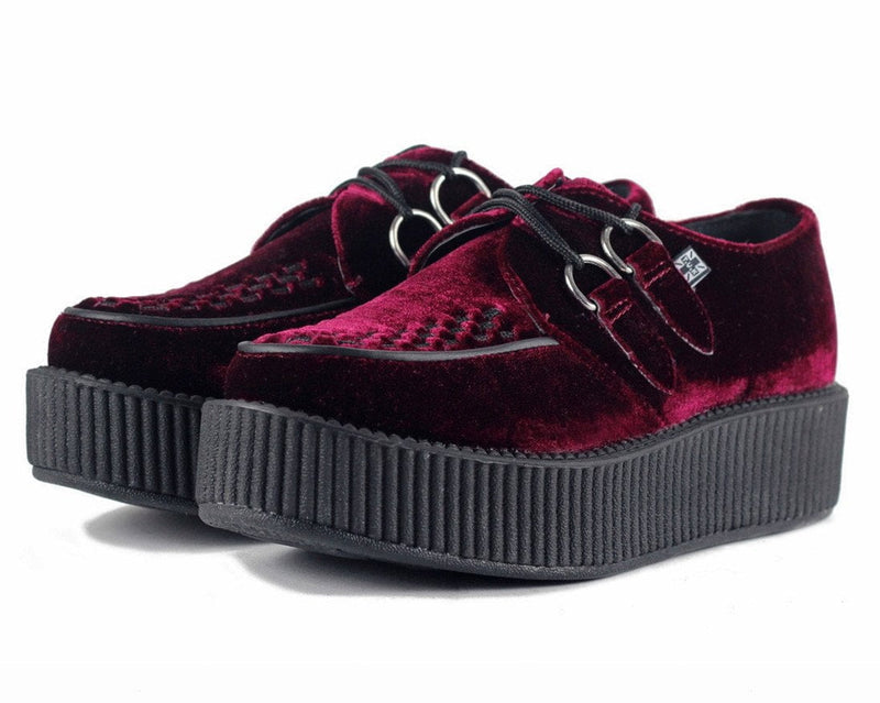 V8463 Burgundy Velvet Viva Mondo Creepers