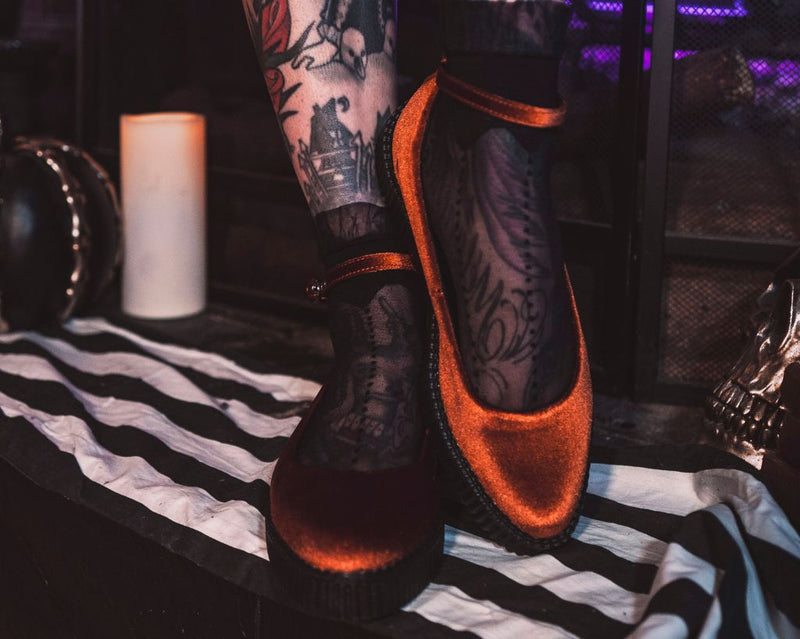 A3283L Burnt Orange Pointed Ballet Creeper