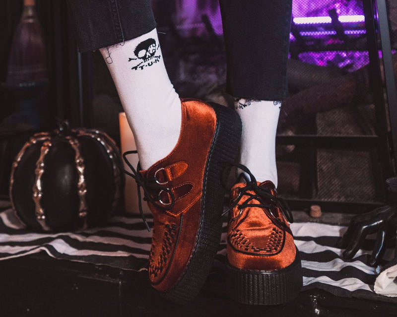 V3282 Burnt Orange Velvet Viva Mondo Creeper