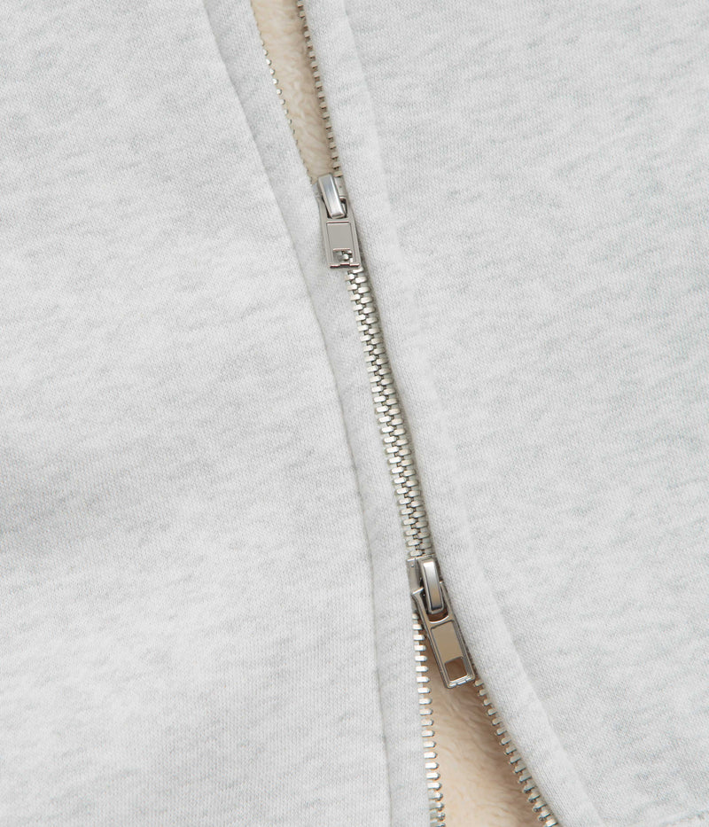 Butter Goods Pile Lined Zip-Thru Hoodie in Ash
