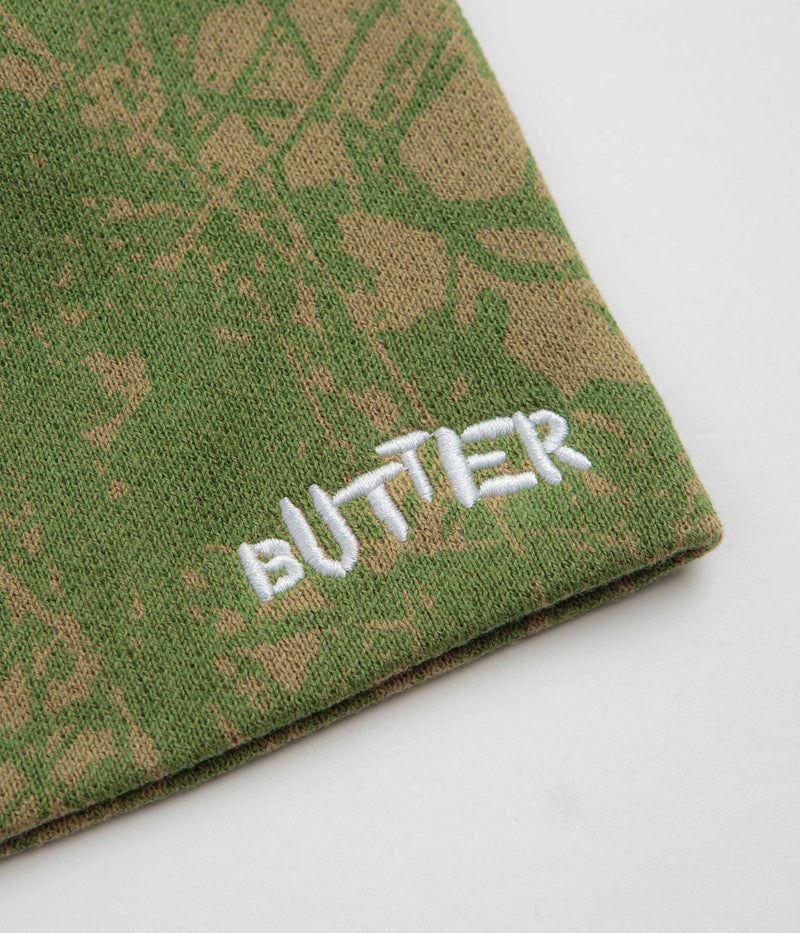 Butter Goods Woods Camo Skully Beanie in Sage