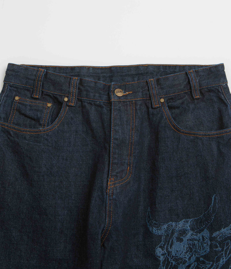 Butter Goods x Daniel Johnston Bull Selvedge Jeans in Raw Indigo
