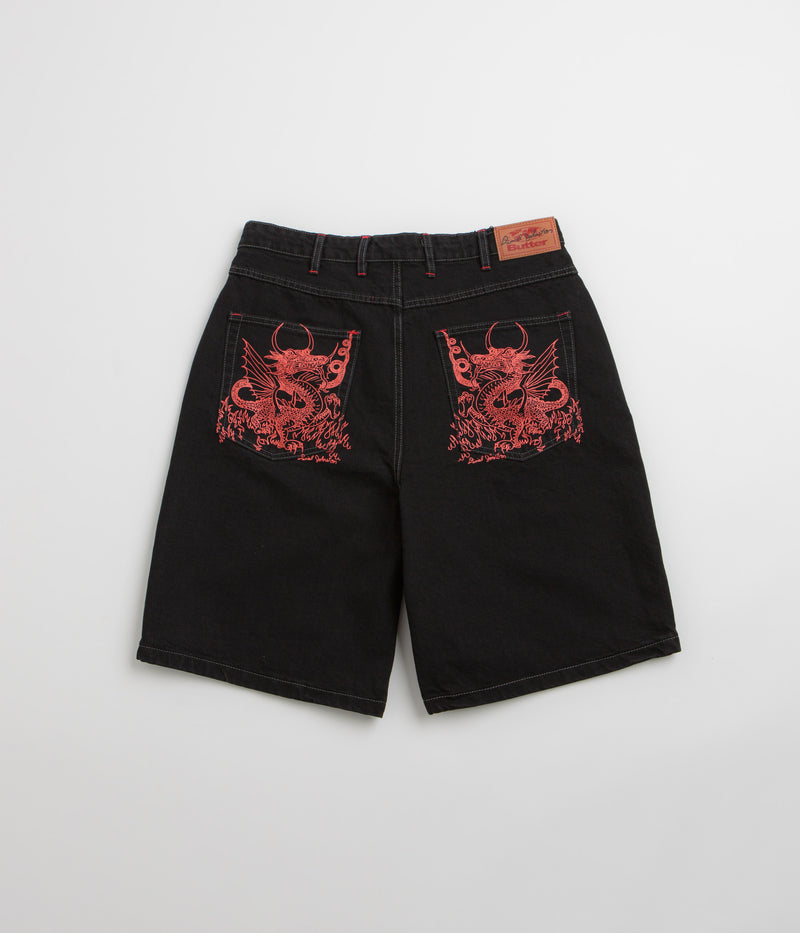 Butter Goods x Daniel Johnston Dragon Denim Shorts in Washed Black