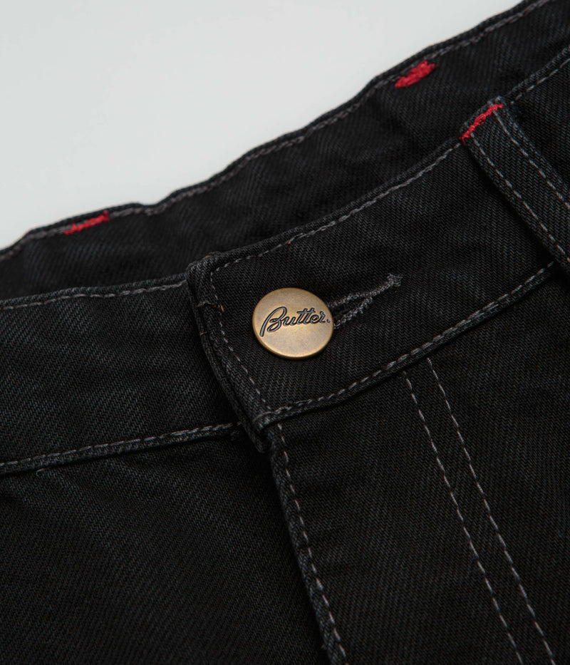 Butter Goods x Daniel Johnston Dragon Denim Shorts in Washed Black