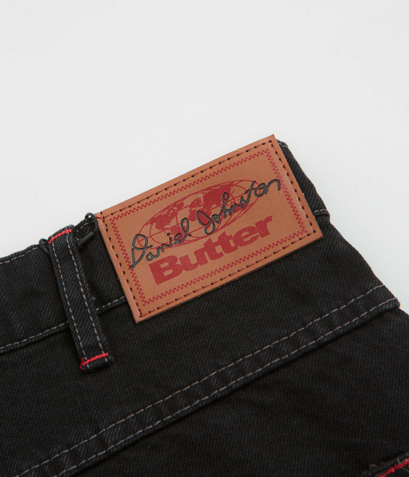 Butter Goods x Daniel Johnston Dragon Denim Shorts in Washed Black