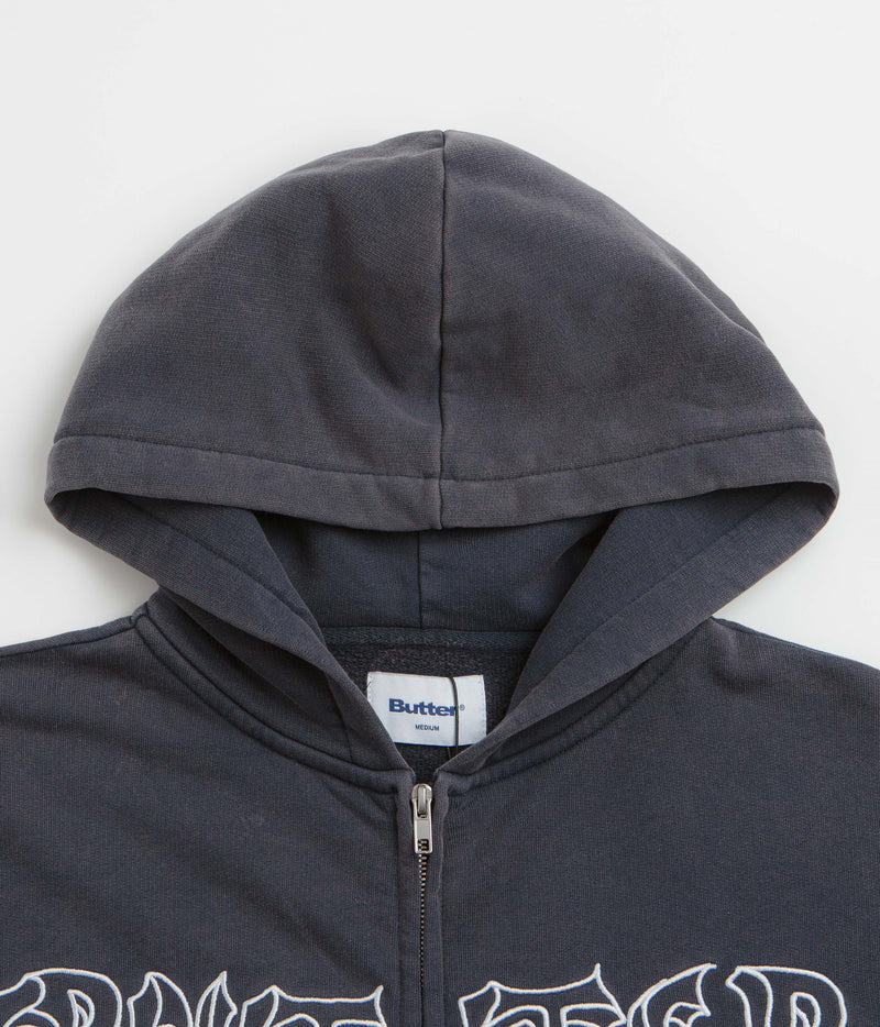 Butter Goods x Daniel Johnston Thirteen Zip-Thru Hoodie in Washed Navy