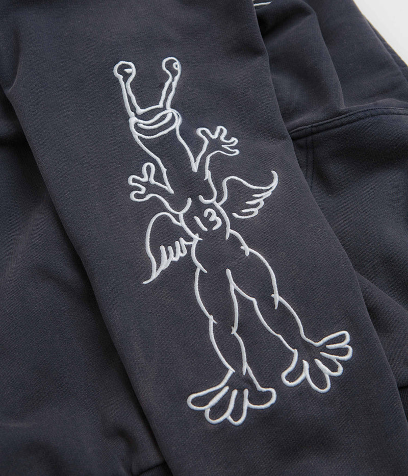 Butter Goods x Daniel Johnston Thirteen Zip-Thru Hoodie in Washed Navy