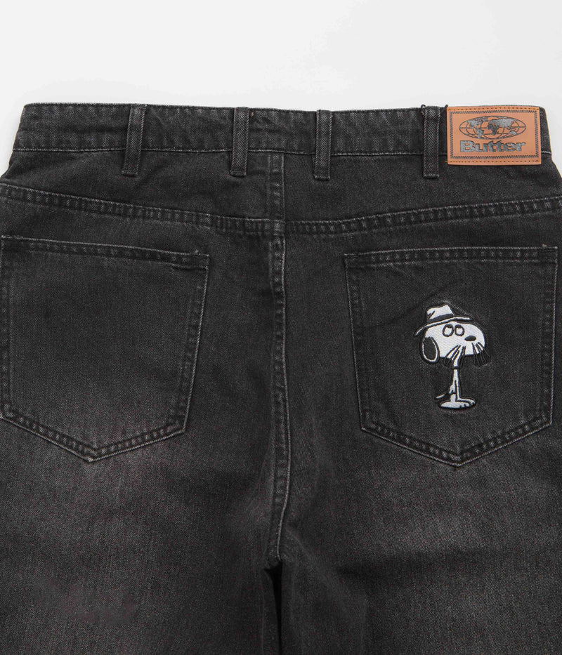 Butter Goods x Peanuts Spike Denim Jeans in Faded Black