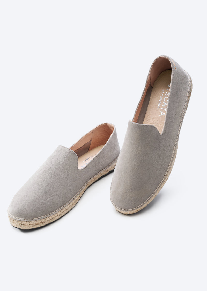 Capsasal Ash Grey Suede Slippers Men Espadrille
