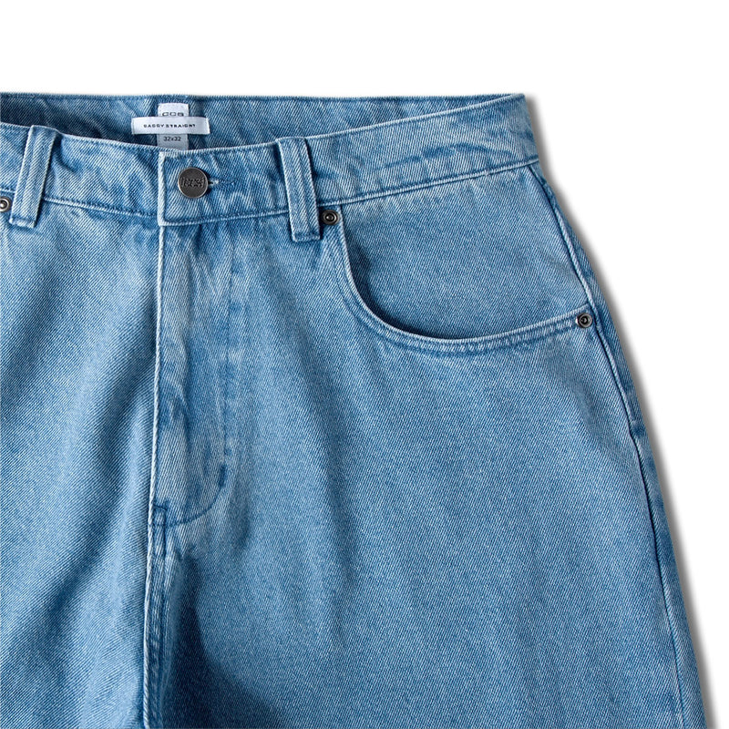 CCS Baggy Straight Denim Jeans - Rinsed Blue