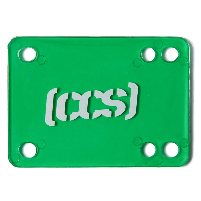 CCS Clear Skateboard Riser Pads - Green - 1/8"