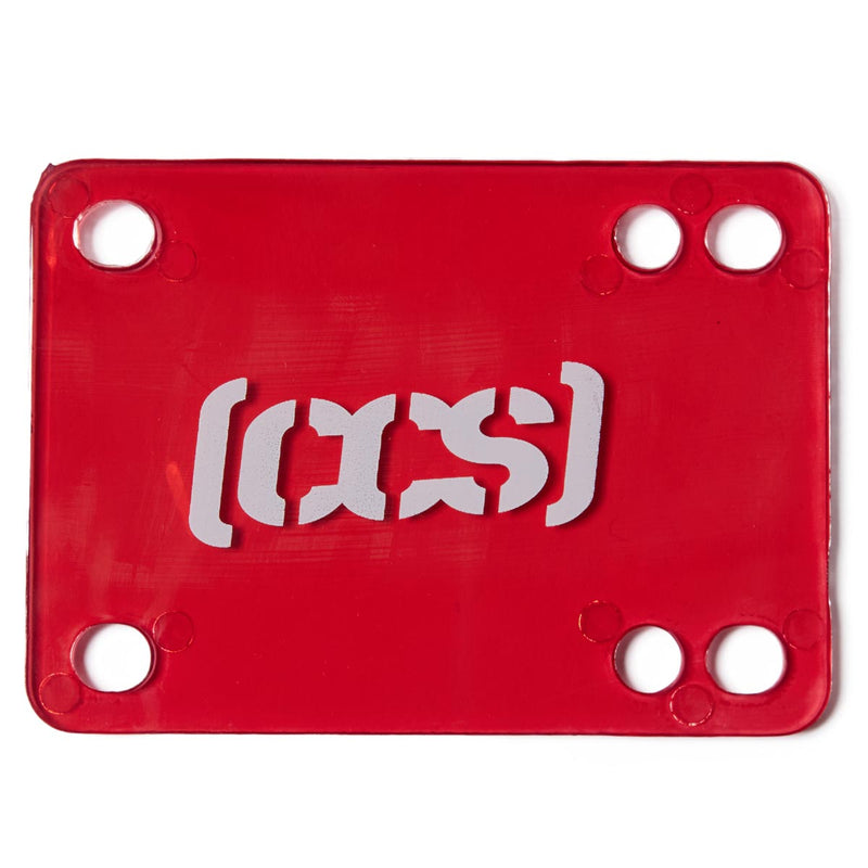 CCS Clear Skateboard Riser Pads - Red - 1/8"