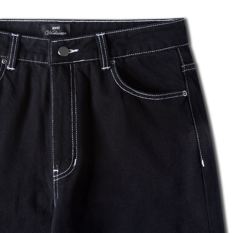 CCS Double Knee Original Relaxed Canvas Pants - Black/White