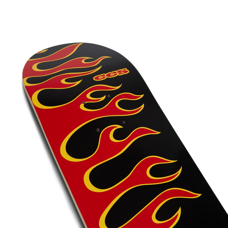 CCS Flames Mini Skateboard Deck - Black/Red