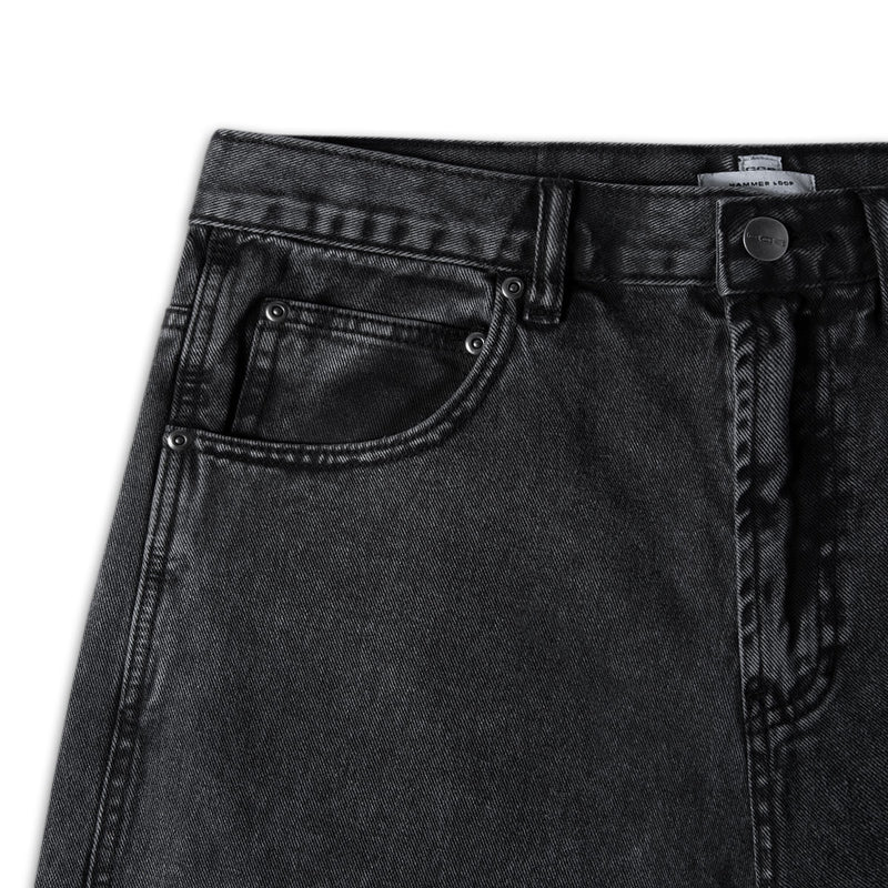 CCS Hammer Loop Jean Shorts - Acid Wash Black