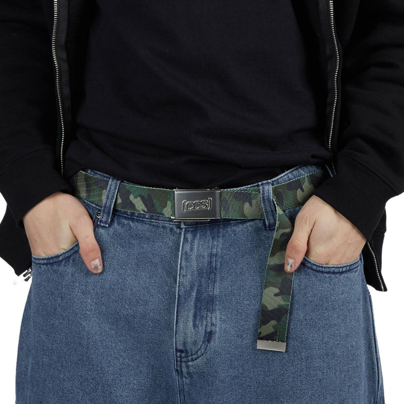 CCS Silver Logo Buckle Belt - Black
