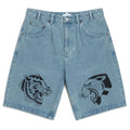 CCS x Tyler Quigley Big Cats 97 Star Denim Shorts - Rinsed Blue