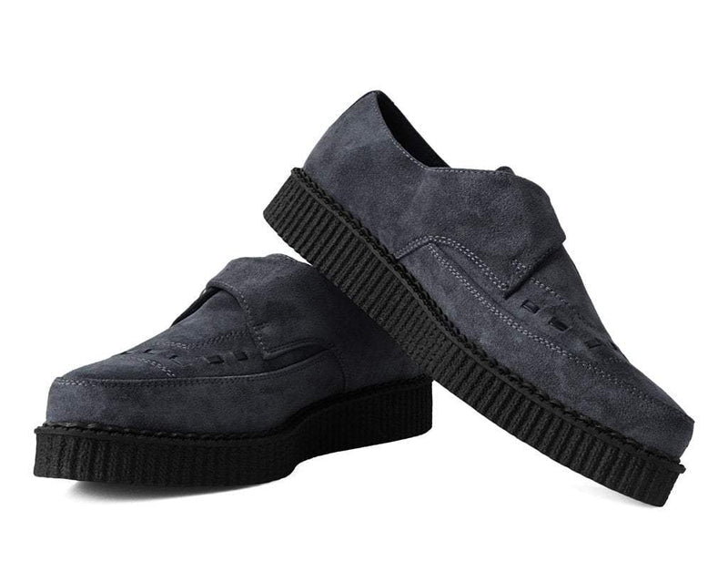 A9764 Charcoal Suede Buckle Pointed Creeper