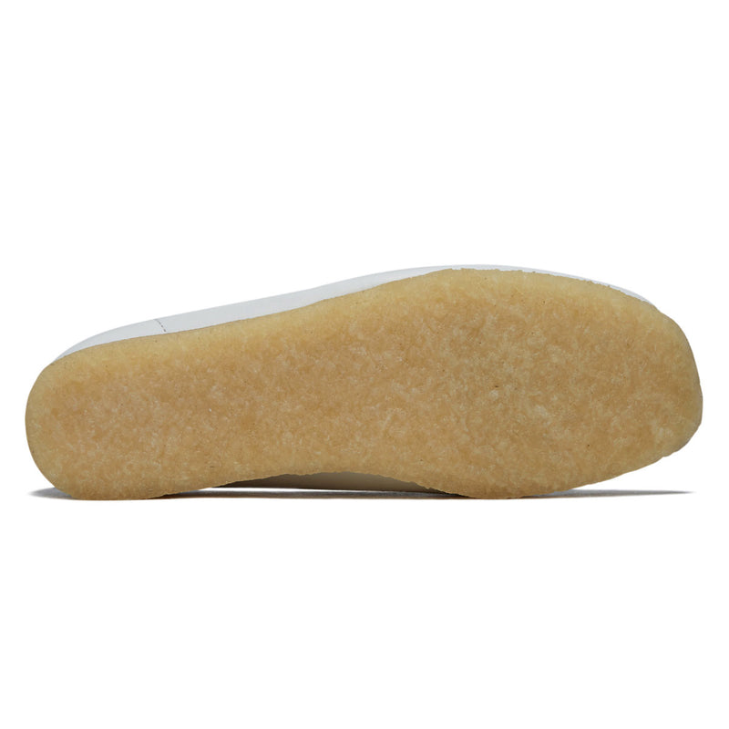 Clarks Womens Wallabee Shoes - White Grain Leather