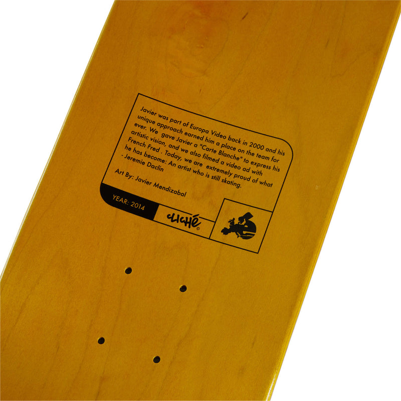 Cliché Javier Mendizabal Griptape Art Skateboard Deck - 8.25"