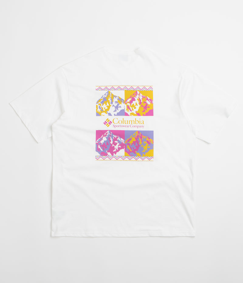 Columbia CSC Heavyweight Iconic T-Shirt in White and Repeated Peaks