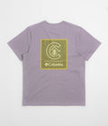 Columbia CSC Logo Back T-Shirt in Shale Purple and Linework C Badge