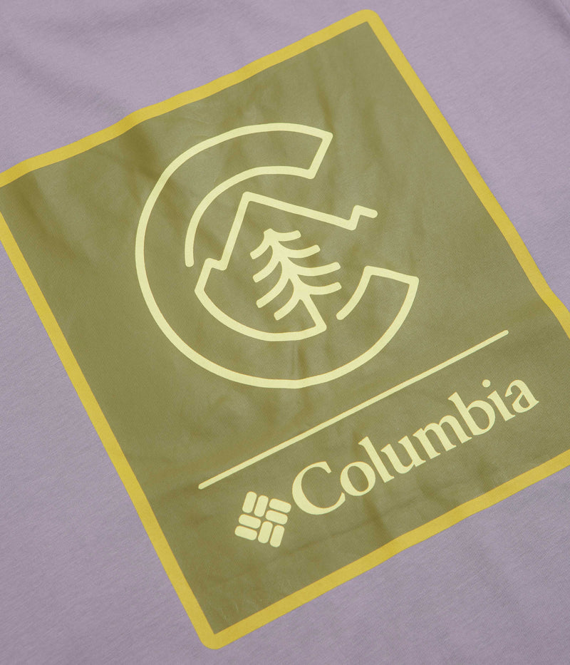 Columbia CSC Logo Back T-Shirt in Shale Purple and Linework C Badge