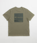 Columbia CSC Logo Back T-Shirt in Stone Green and Boxy Brand