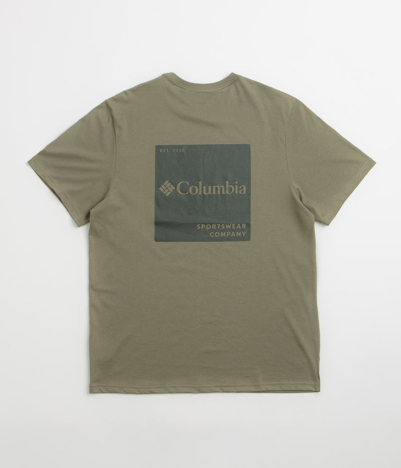 Columbia CSC Logo Back T-Shirt in Stone Green and Boxy Brand