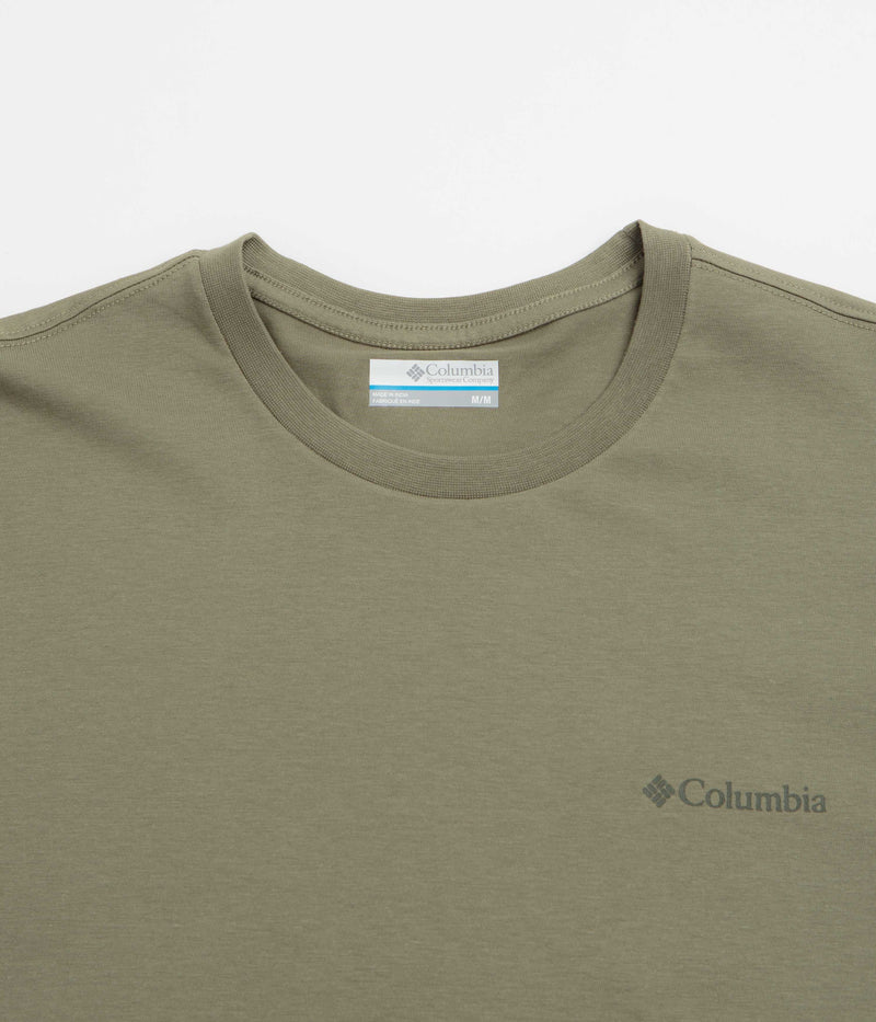 Columbia CSC Logo Back T-Shirt in Stone Green and Boxy Brand