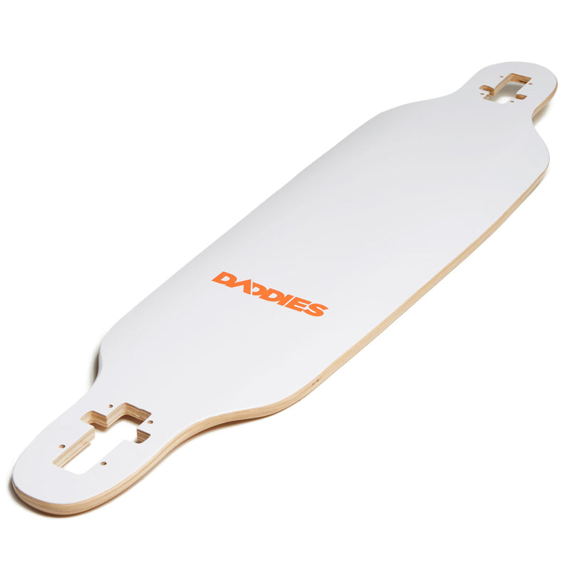 Daddies Logo Drop-Thru Longboard Complete - White