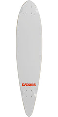 Daddies Logo Pintail Longboard Deck - White