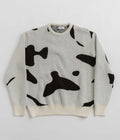 Dancer Mask Knit Sweatshirt in White