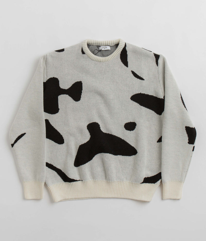 Dancer Mask Knit Sweatshirt in White