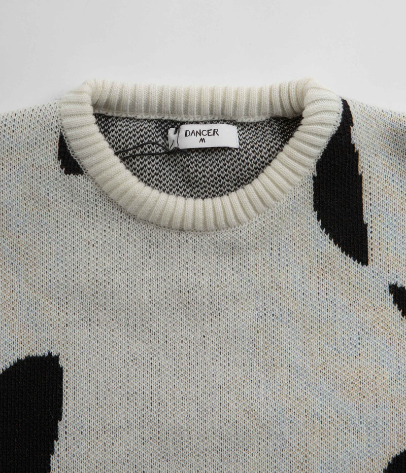 Dancer Mask Knit Sweatshirt in White