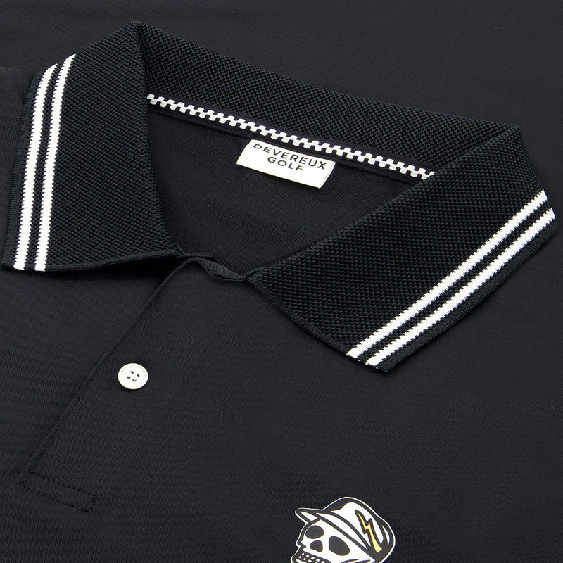 Devereux Skull Caddy Tips Polo Shirt - Black
