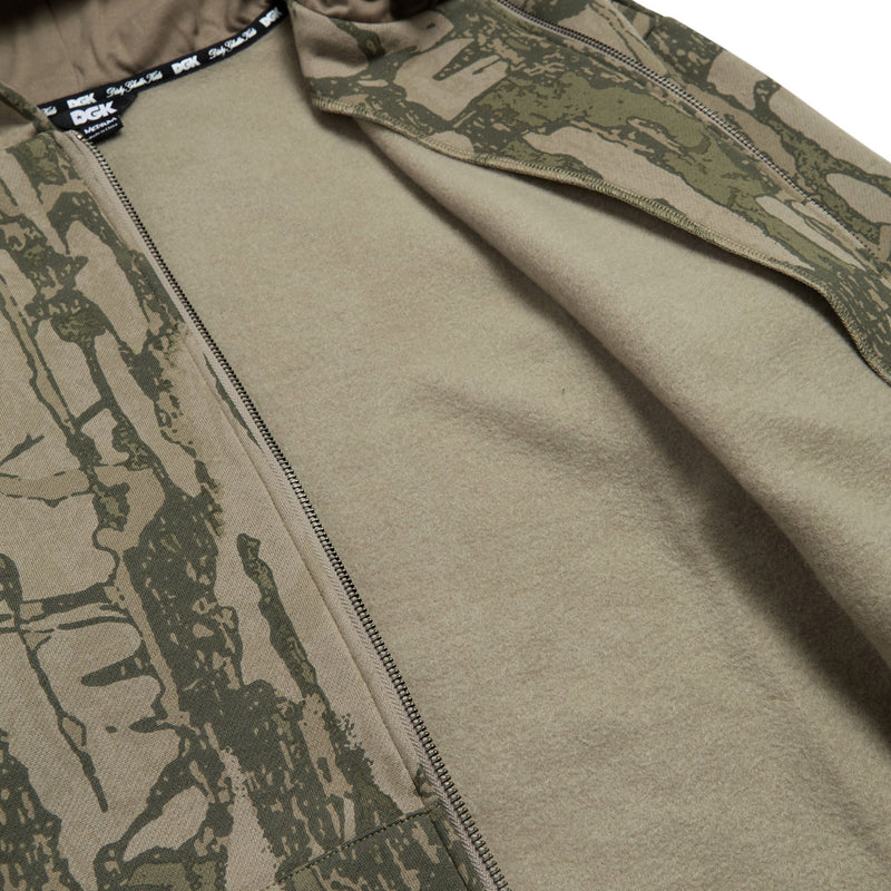 DGK Cortex Zip Up Hoodie - Bark Camo