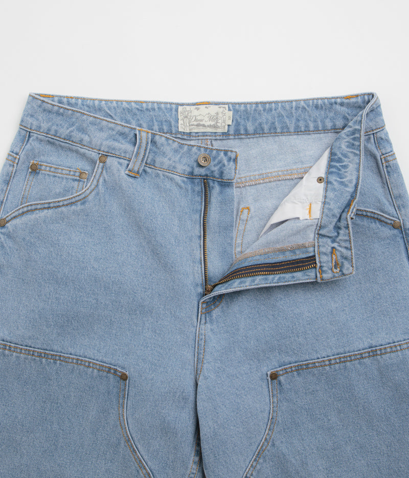 Dime Carpenter Denim Shorts in Blue Washed