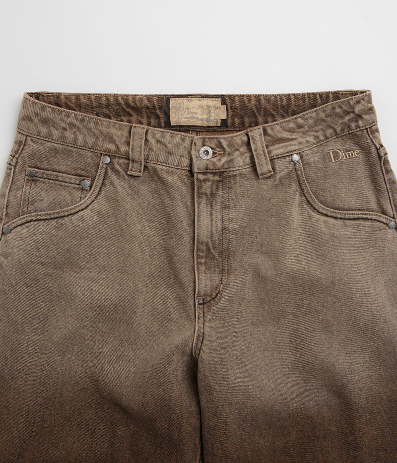 Dime Classic Baggy Jeans in Dipped Sandblasted Brown