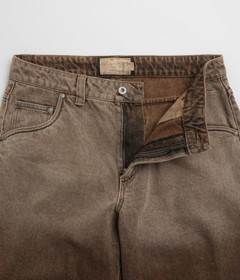 Dime Classic Baggy Jeans in Dipped Sandblasted Brown