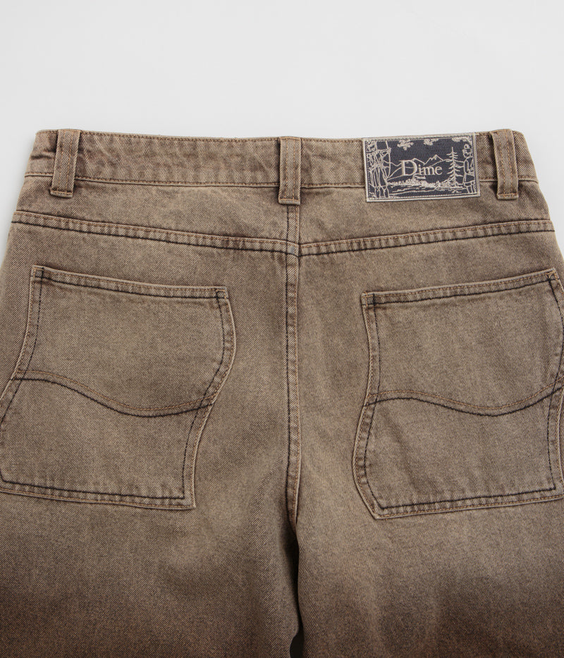 Dime Classic Baggy Jeans in Dipped Sandblasted Brown