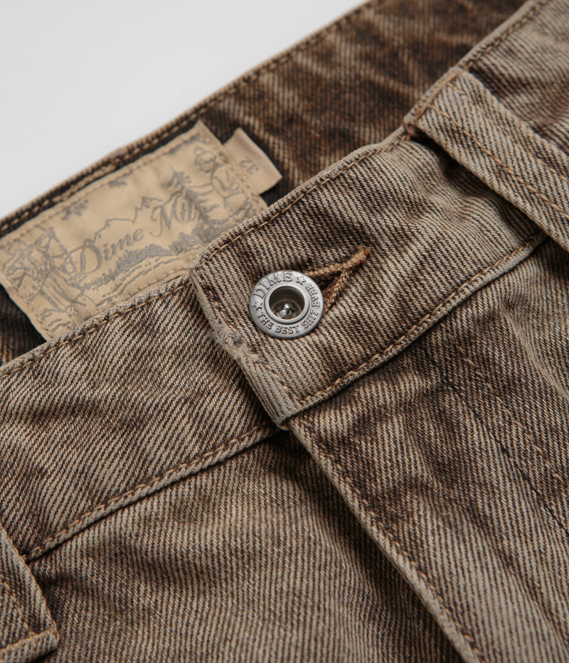 Dime Classic Baggy Jeans in Dipped Sandblasted Brown