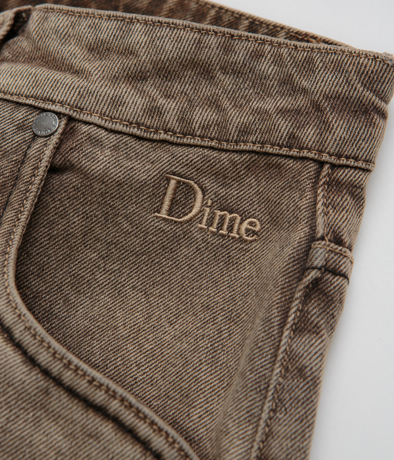 Dime Classic Baggy Jeans in Dipped Sandblasted Brown