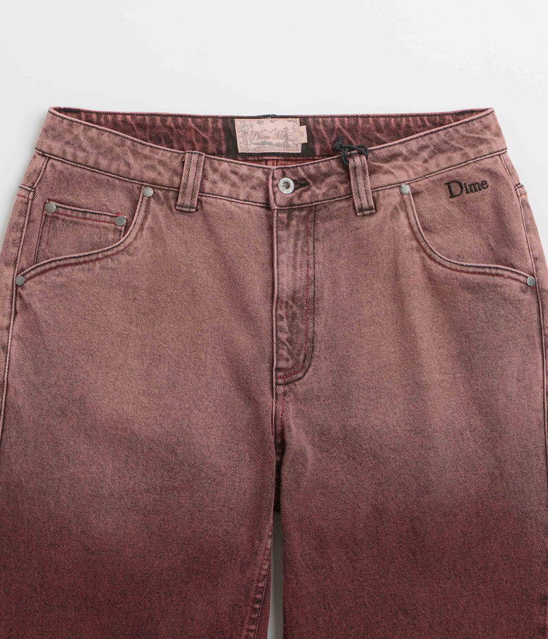 Dime Classic Relaxed Jeans in Dipped Sandblasted Burgundy