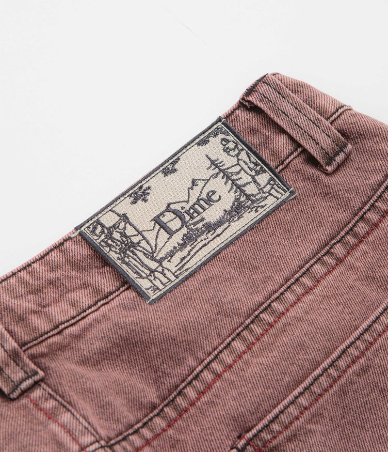 Dime Classic Relaxed Jeans in Dipped Sandblasted Burgundy